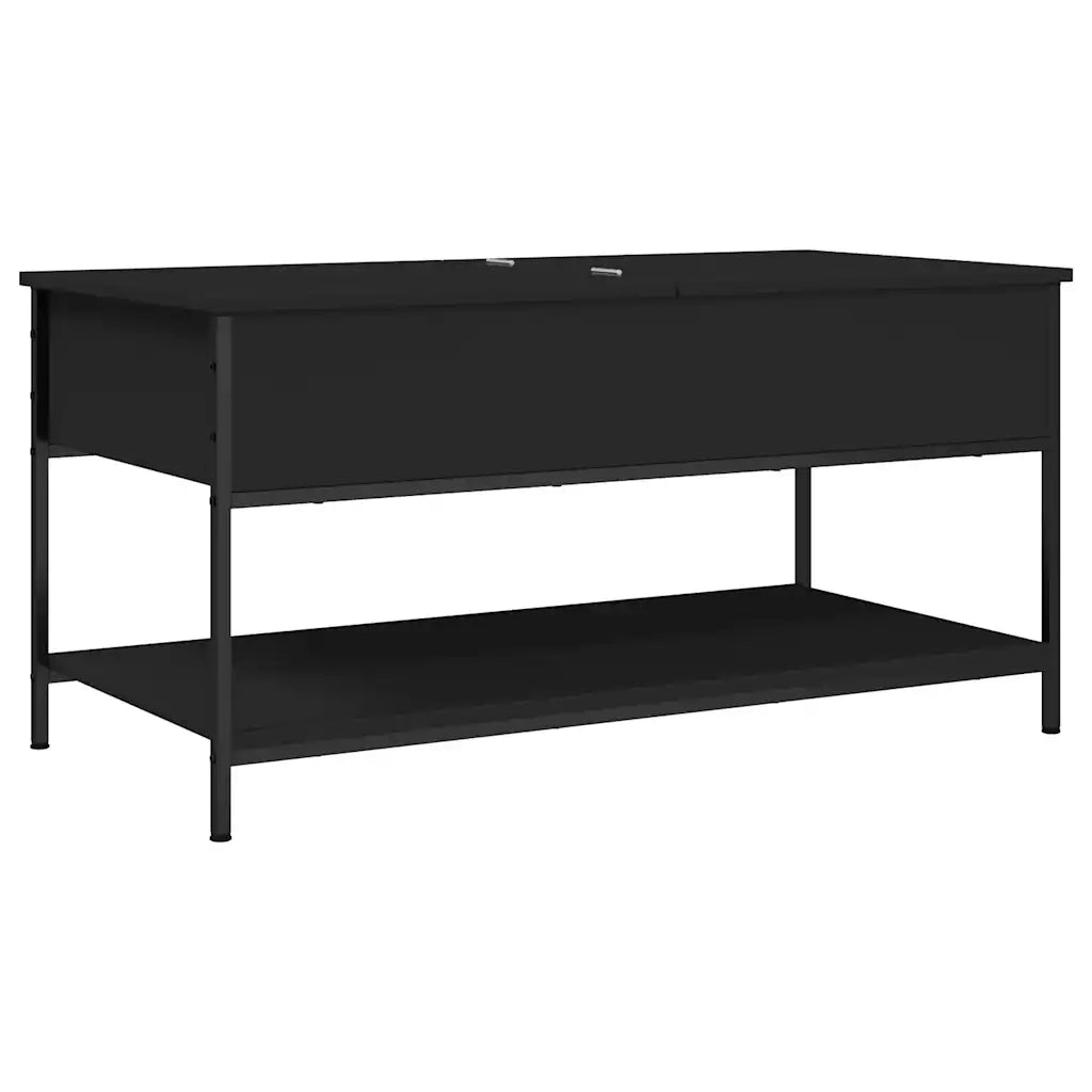 Tavolino da Salotto-Tavolino da soggiorno-Tavolo Nero 100x50x50cm Legno Multistrato Metallo