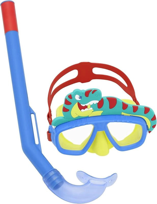 BESTWAY MASCHERA SUBACQUEA CON BOCCAGLIO PER BAMBINI CON ANIMALETTI DAI 3 ANNI + COLORI E FANTASIA ASSORTITA