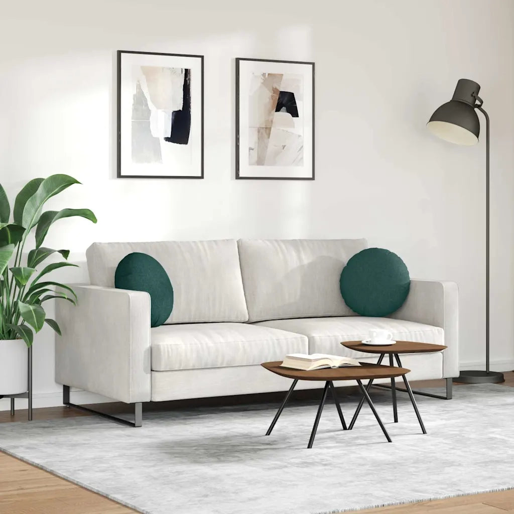 Cuscini per Seduta 2 pcs Verde Scuro Ø40 x 13 cm Tessuto