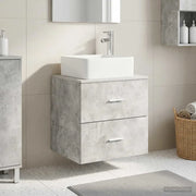 Mobile Lavabo da Parete Grigio Cemento 53 x 34,5 x 63 cm 890289