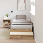 Struttura letto con contenitore Rovere artigianale 100 cm 3335620