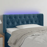 Testiera a LED Blu Scuro 103x16x78/88 cm in Velluto