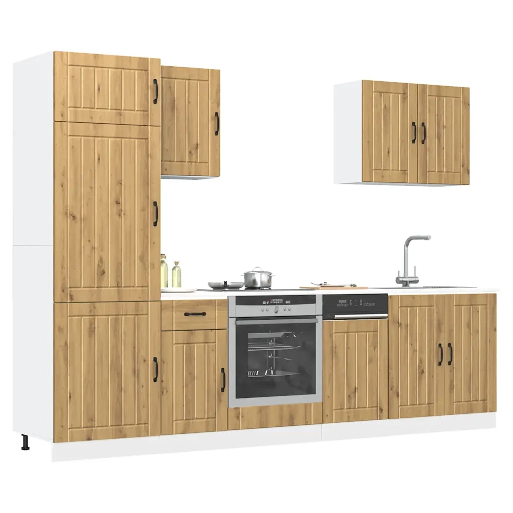 Set Mobili da Cucina 7 pz Lucca Rovere Artigianale Truciolato 3314780