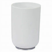 Trade Shop - Bicchiere Portaspazzolini Dentifricio Bianco Silver Accessori Arredo Bagno 79864 -