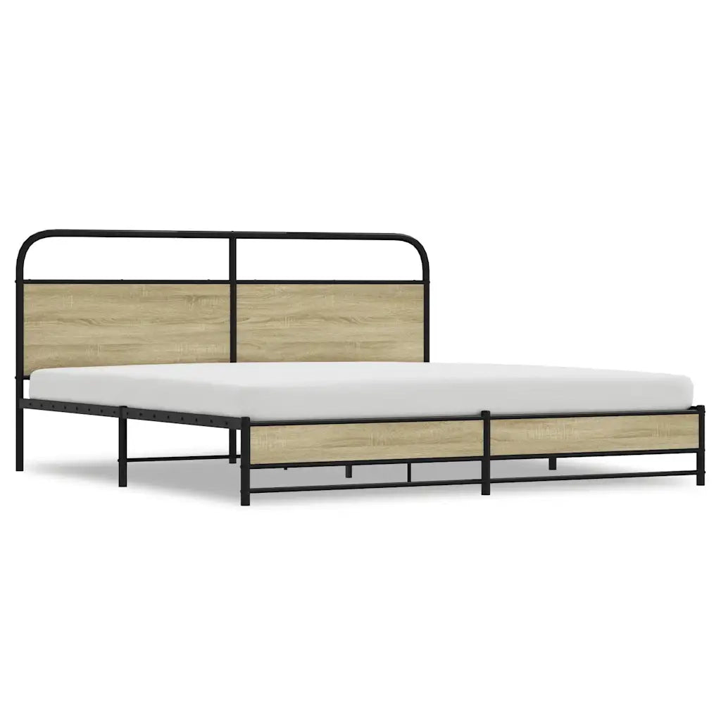Giroletto senza Materaso in Metallo Rovere Sonoma 183x213 cm 3318690