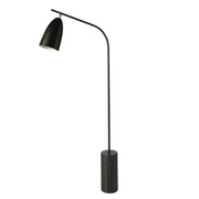 Lampada da terra in marmo nero e acciaio nero