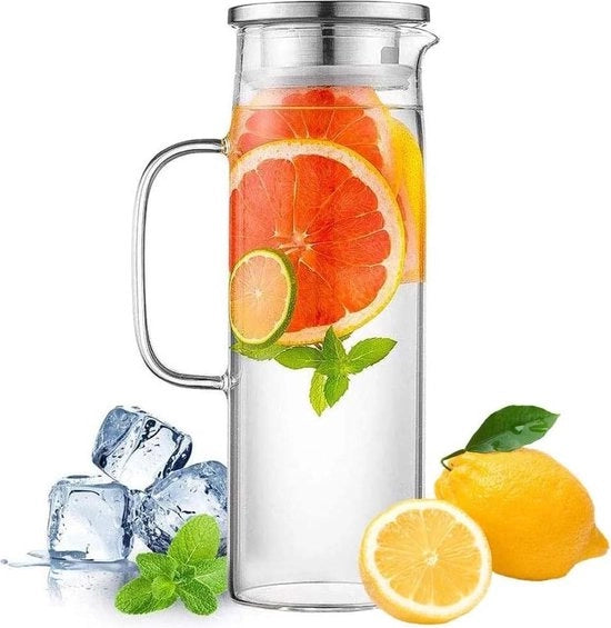 Karaf in vetro resistente al calore con coperchio in acciaio inox 1L 35oz