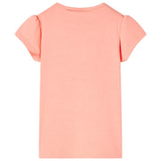 Maglietta da Bambina Corallo Neon 128 11072