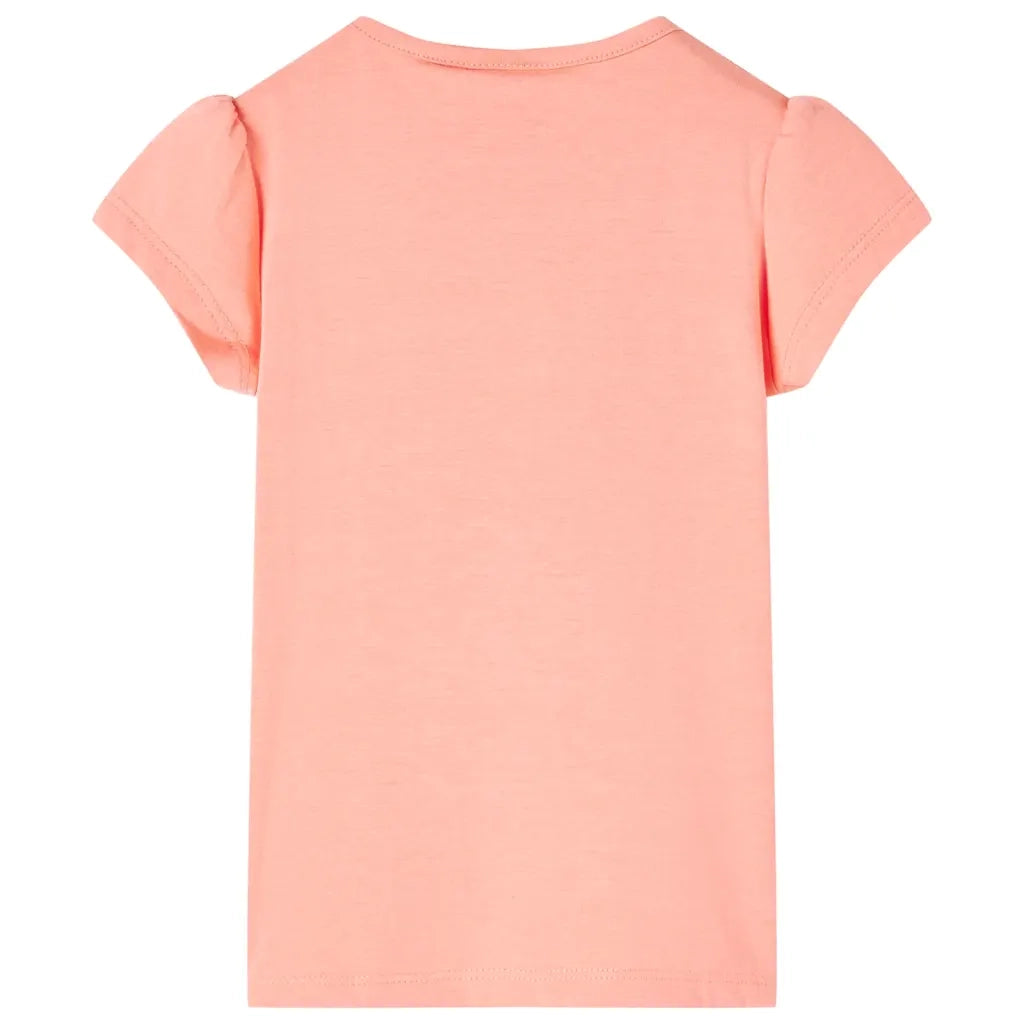 Maglietta da Bambina Corallo Neon 128 11072