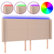 Testiera | Testata a LED Cappuccino 203x16x118/128 cm in Similpelle