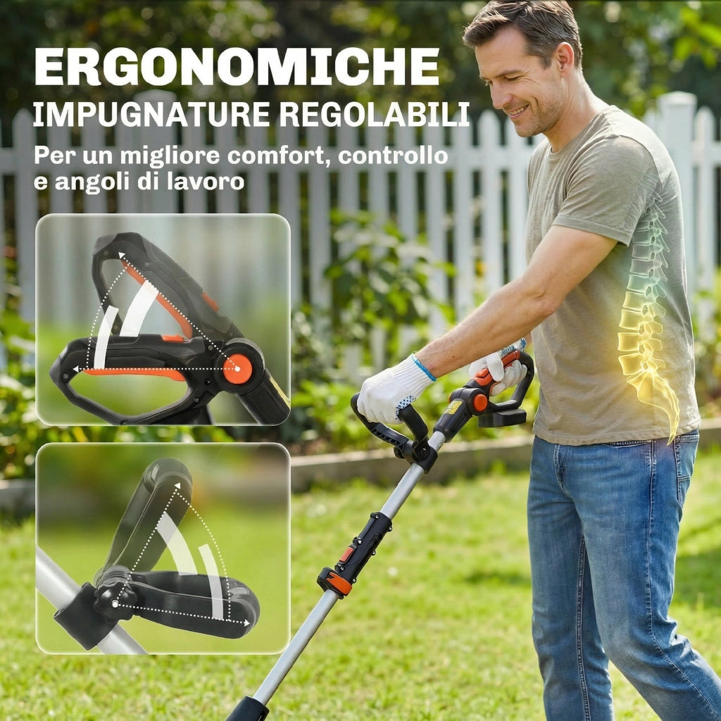 Motocoltivatore da Giardino 18V Larghezza 20 cm Profondità 18 cm Batteria e Caricabatterie Esclusi