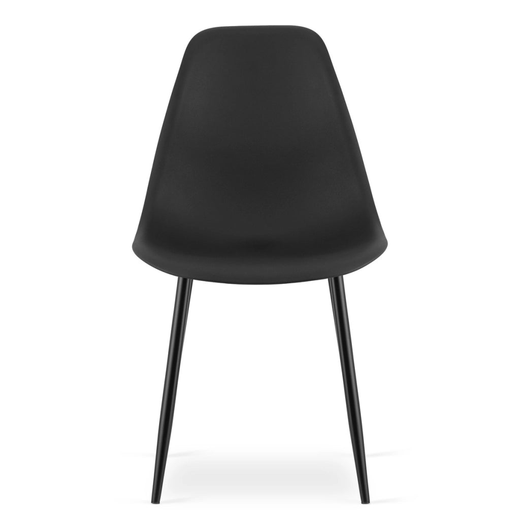 Sedia WAT moderna nera con gambe in metallo