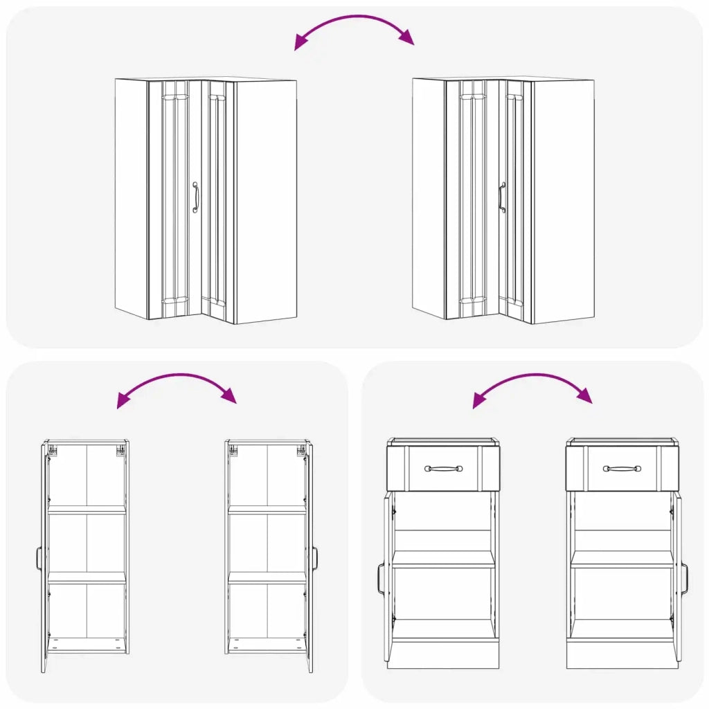 Unità Cucina LUCCA 8 pcs Bianco Lucido Legno ingegnerizzato 3438405
