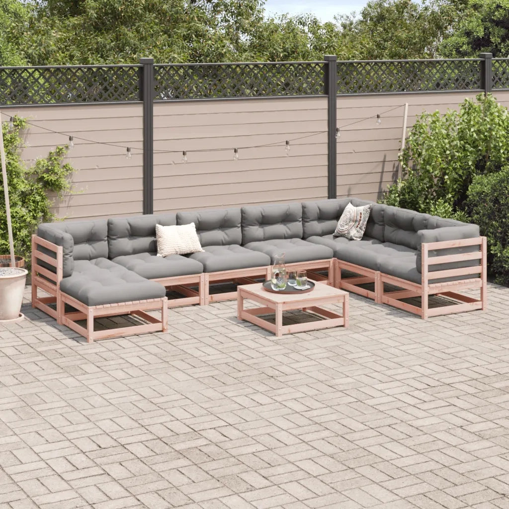 Set Divani da Giardino 9 pz in Legno Massello Abete Douglas 3299583