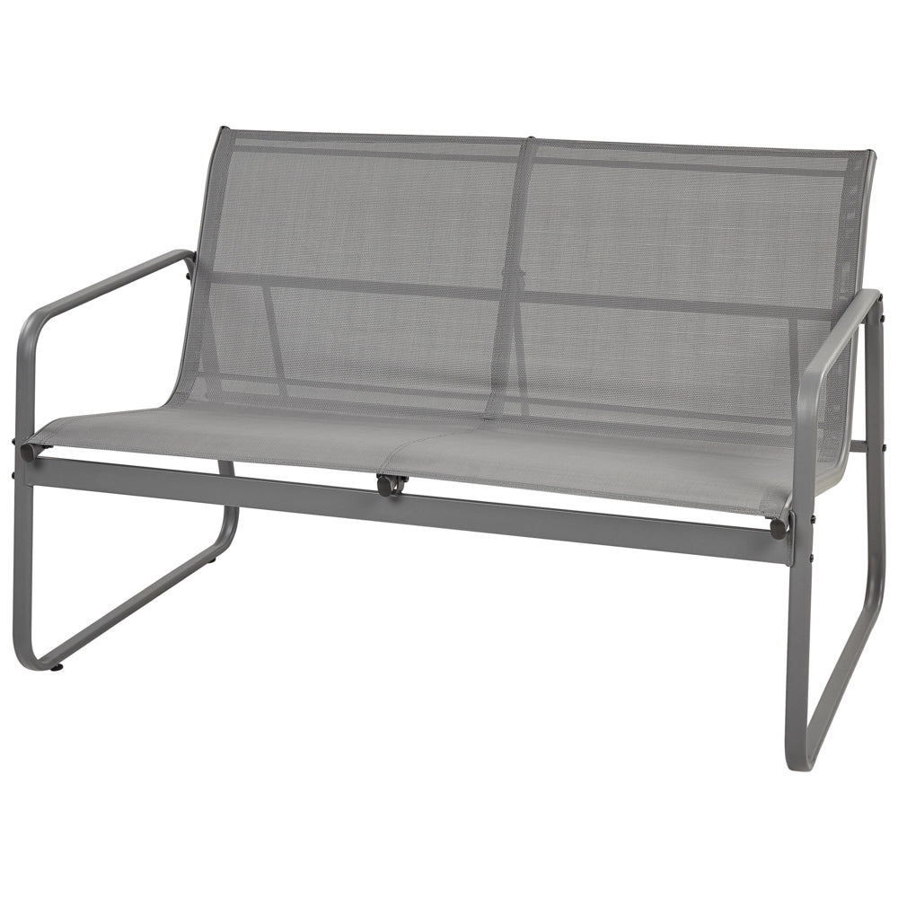Set di divani da giardino in metallo grigio 4 posti con tavolo stile moderno