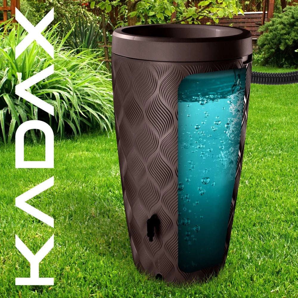 Serbatoio per acqua piovana KADAX da 240 litri, contenitore per acqua piovana, vaso per fiori + rubinetto robusto