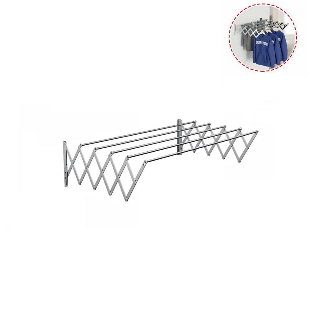 STENDIBIANCHERIA ESTENSIBILE A PARETE ALLUMINIO CROMATOSALVASPAZIO 100CM 73211