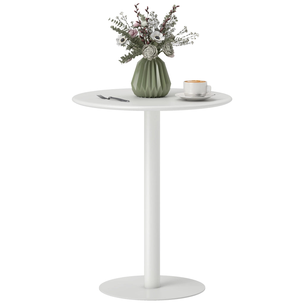 Tavolo da pranzo rotondo per 2 persone ¨C zephmum ¨C acciaio, bianco, ?60x72 cm