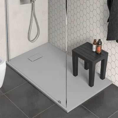 Piatto doccia 80x170 in resina grigio effetto pietra riducibile Agorà