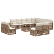 Set Divano da Giardino 13 pcs Beige polyrattan