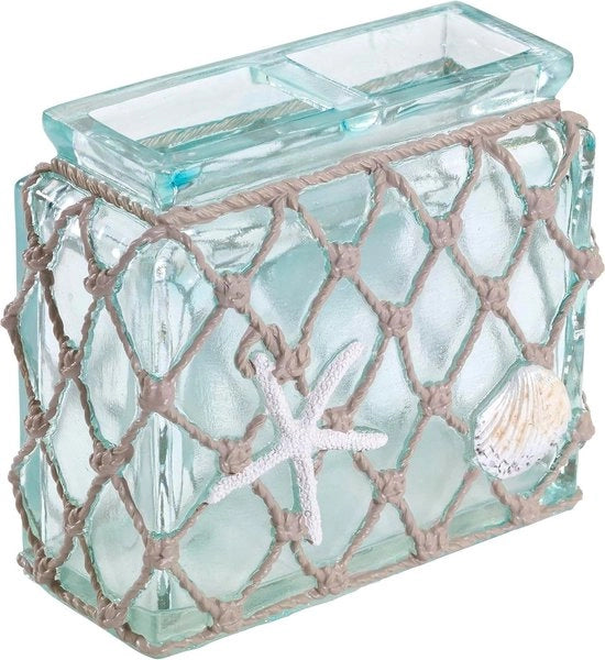 Sostegno per spazzola da denti ispirato al mare decorazione per la doccia - accessori da bagno - Collezione Seaglass