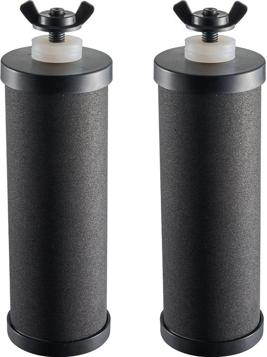 Filtro per acqua, elementi di purificazione con carbone attivo, facilmente sostituibili, compatibili con la maggior parte dei sistemi di filtrazione dell'acqua, pacchetto da 2, nero