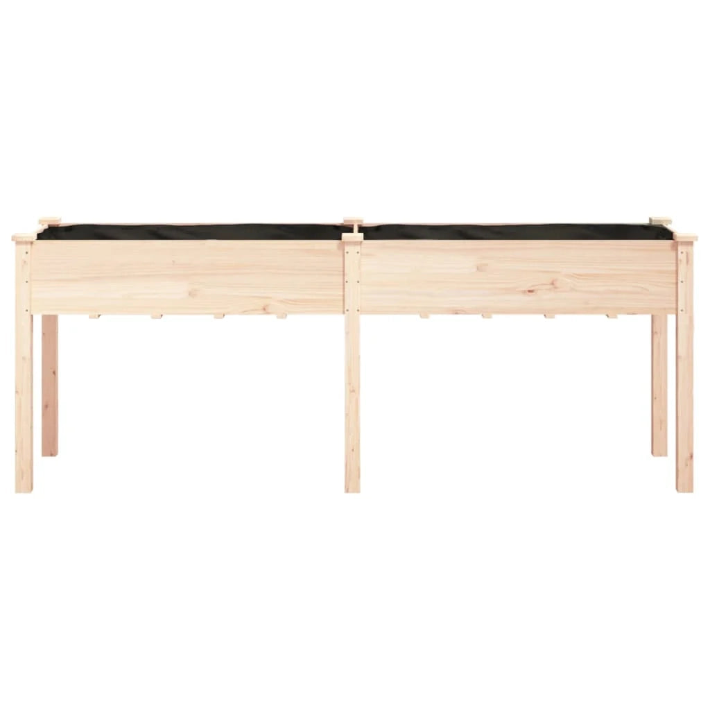 Aiuola rialzata/fioriera con rivestimento 203 x 53 x 76 cm legno massello di abete marrone 02_0038127