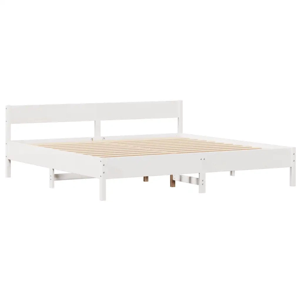 Letto senza Materasso Bianco 180x200 cm Legno Massello di Pino