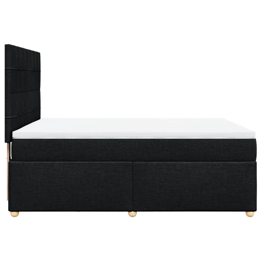 Giroletto a Molle con Materasso Nero 140x190 cm in Tessuto