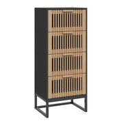 Credenza | Madia | Buffet da pranzo | Armadio da pranzo Nera 40x30x95 cm in Legno Multistrato