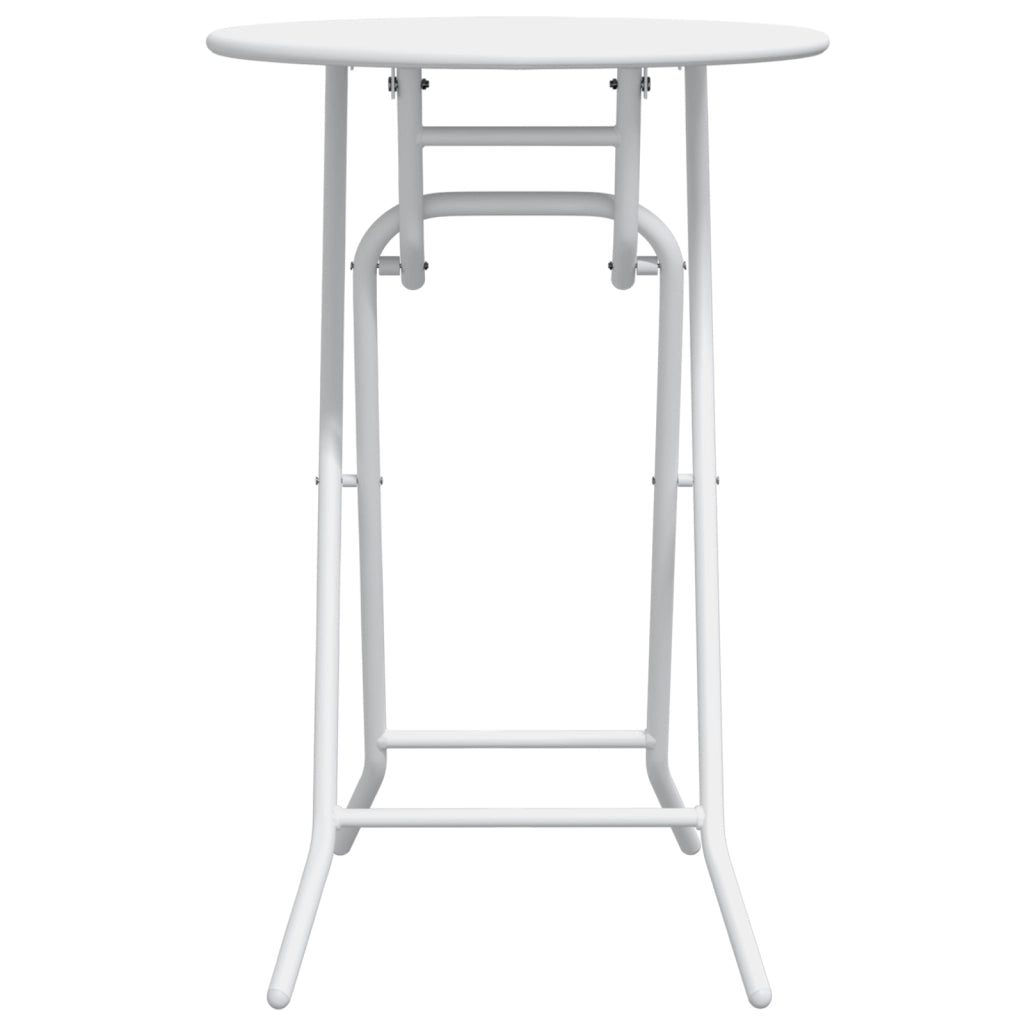 Tavolo da Giardino Pieghevole Bianco Ã˜50x72 cm Acciaio