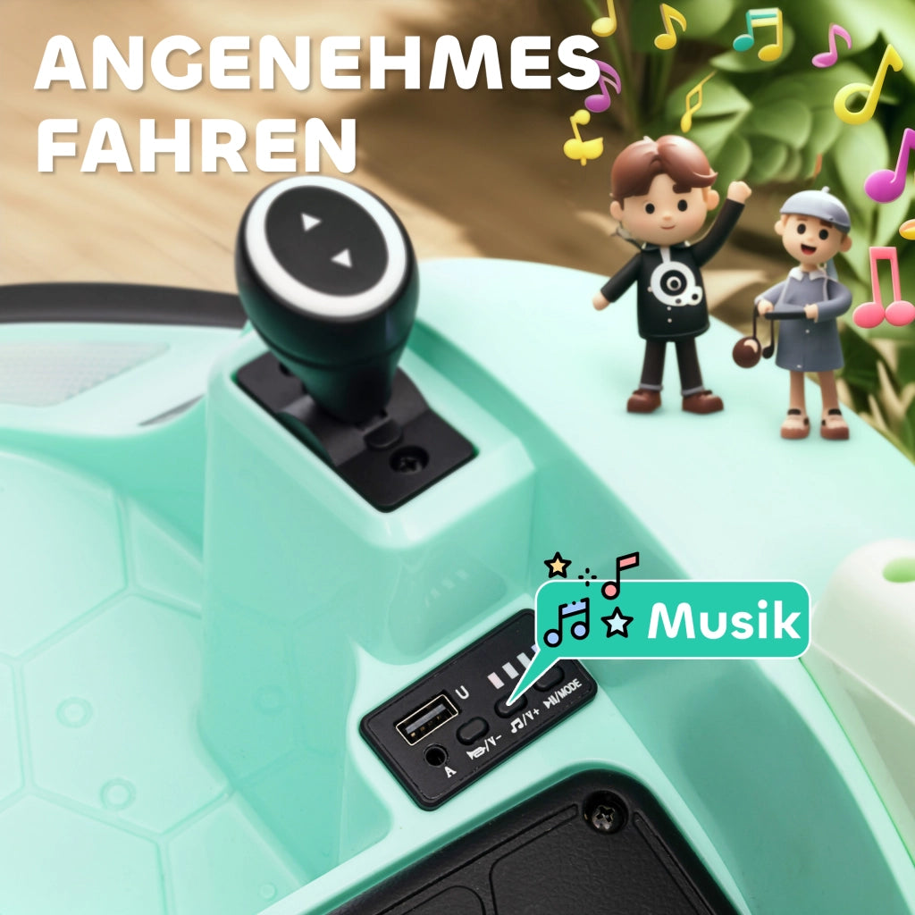 Autoscooter per bambini con rotazione 360¡ã ¨C zephmum ¨C verde, LED, musica, clacson, 2 km/h