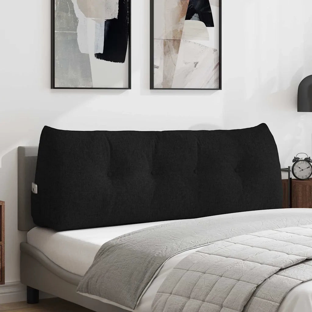 Cuscino per Schiena Nero 140 x 24 x 50 cm Tessuto