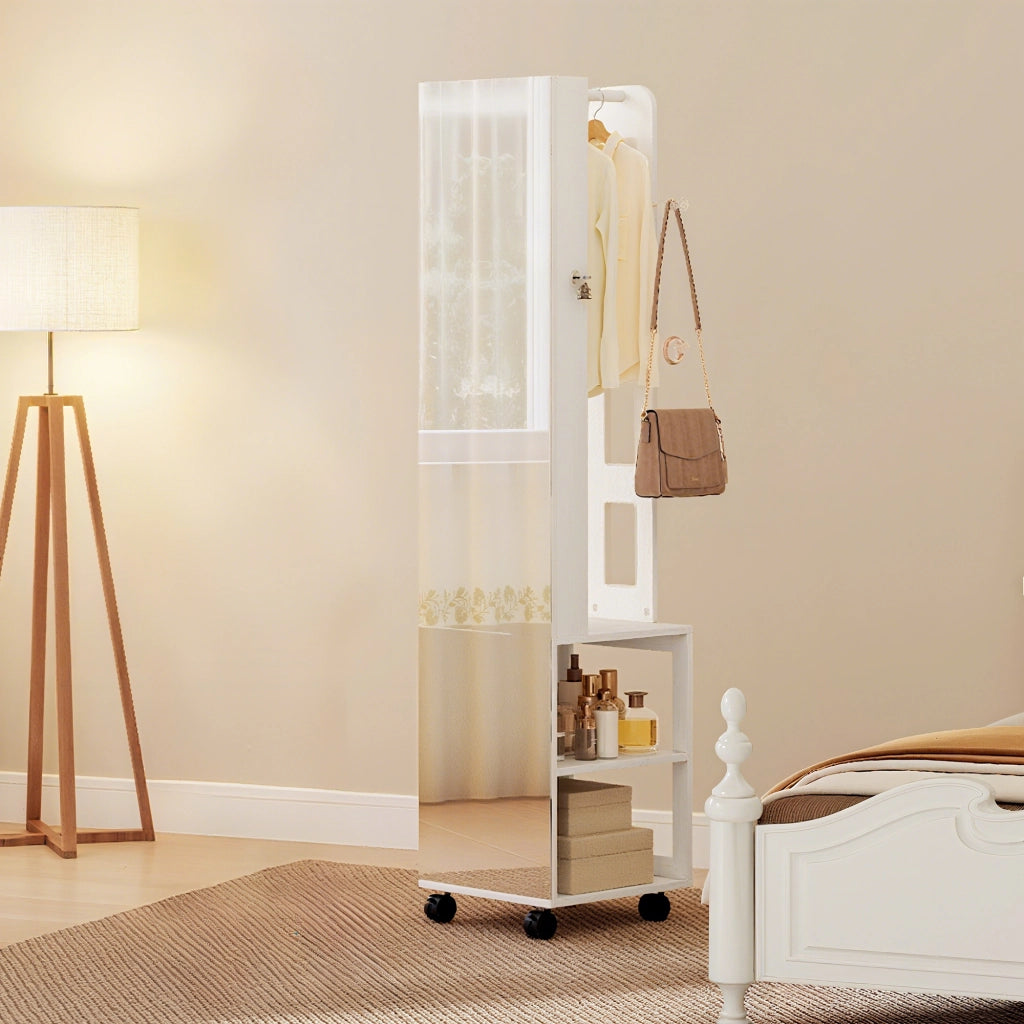 Armadio Specchio con Luci LED e Cassetti ¨C Zephmum ¨C Bianco 90x51x40