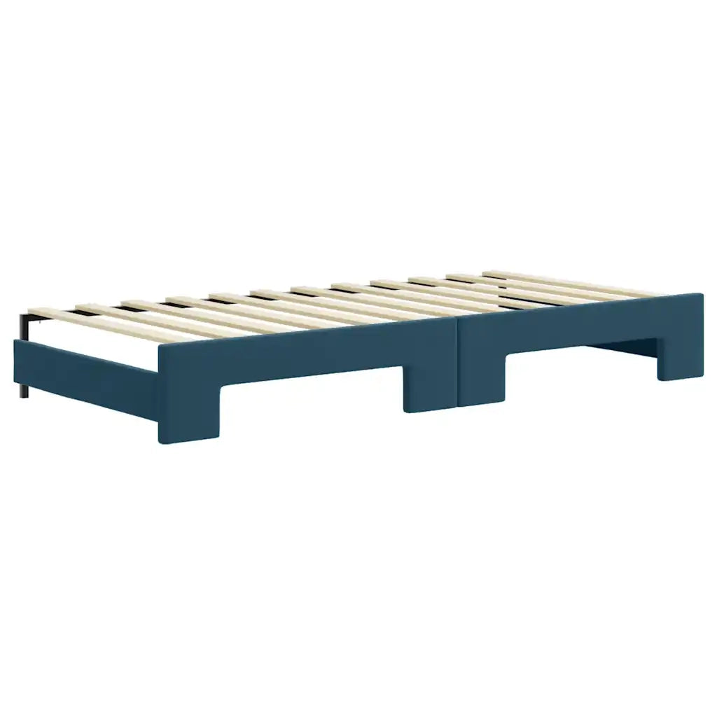 Divano Letto Estraibile con Cassetti-Sofa Letto-Daybed Blu 90x200 cm in Velluto 603490