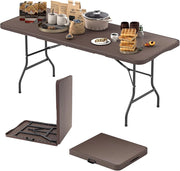 Tavolo da Picnic Pieghevole 180 cm, Tavolo Portatile in HDPE, per Giardino Campeggio Festa, Portata 160 kg (Tavolo)