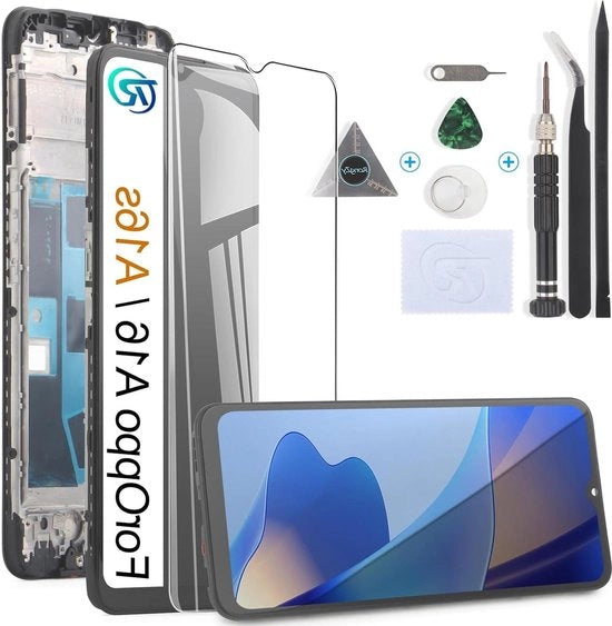 Display per Oppo A16 / A16s schermo LCD sostitutivo - touchscreen montato - con strumento - nero - 6.52 pollici.