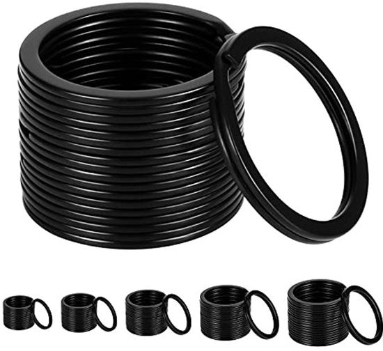 Set di Chiavi a Clessidra da 50 - Anelli a Cerchioni Metallici - Anelli a Cerchio Ronde - Leggero e Duraturo - Inox e Resistenti agli Usi - Ideali per Chiavi da Auto - Anello a Chiave