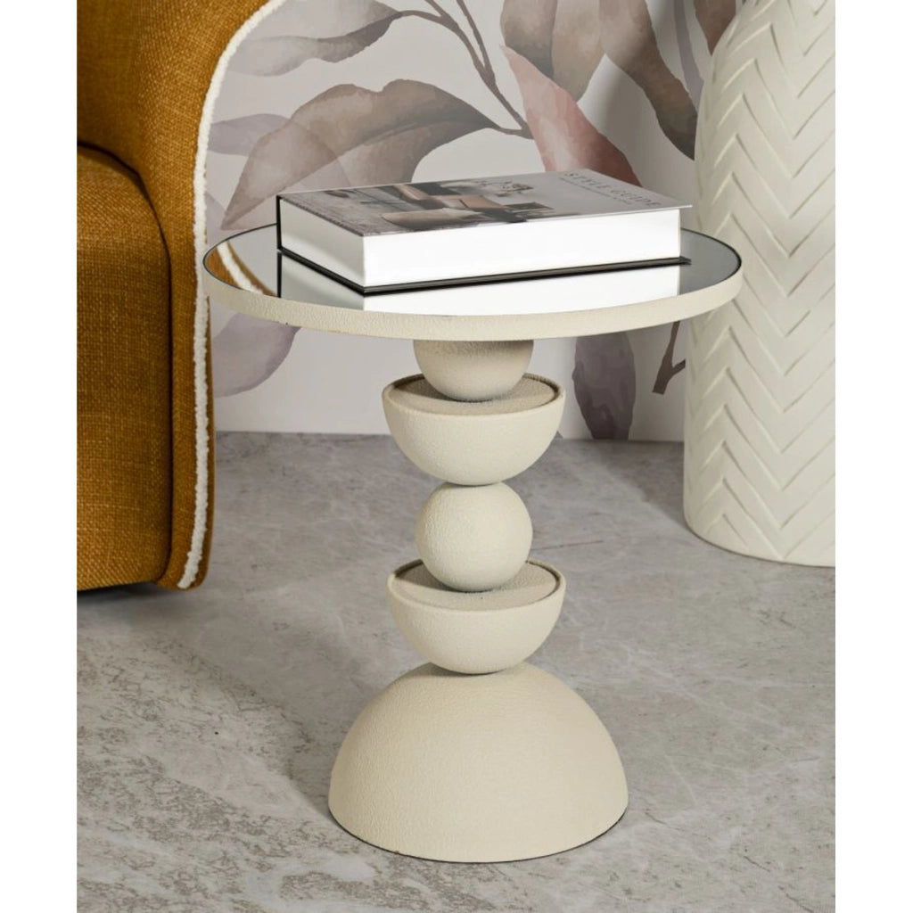 Tavolino VKH799, Beige, Metallo, 40,5x40,5x42 cm