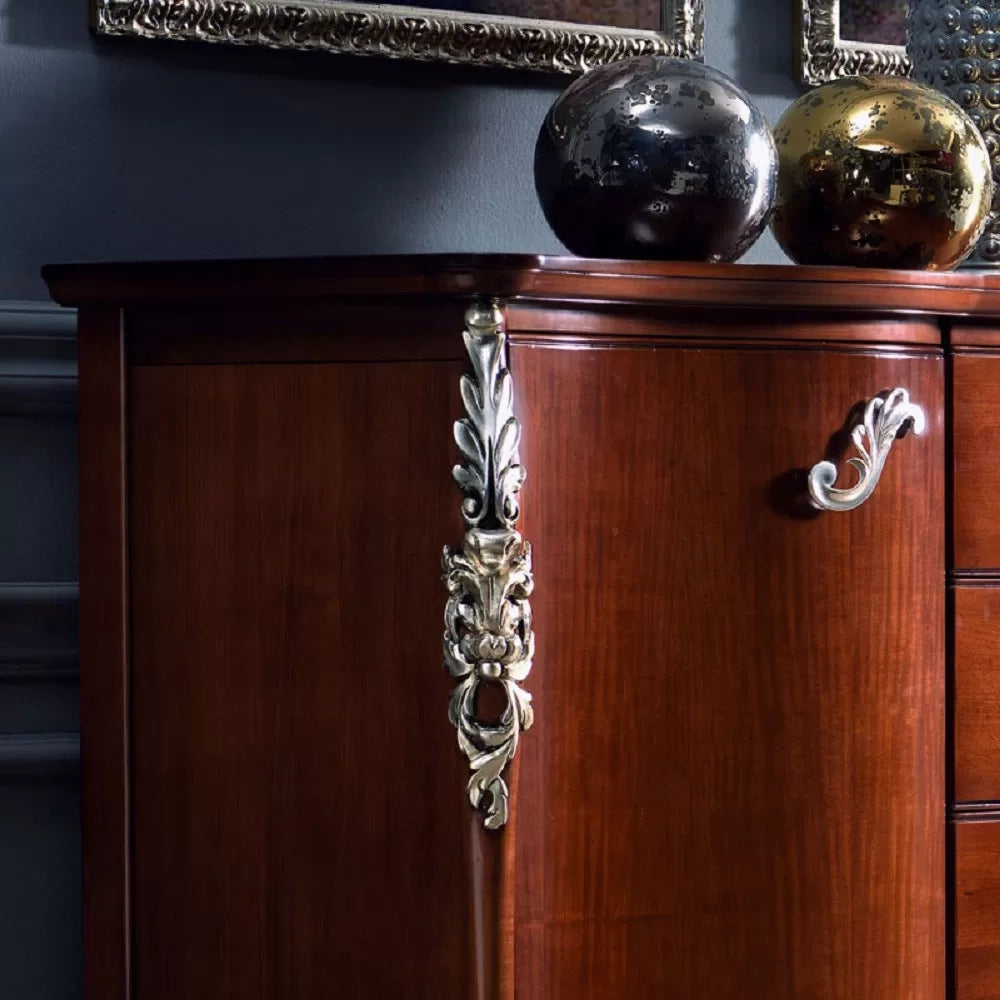 Madia credenza sagomata 2 ante in legno tinta noce l.170 p.57 h.110 - Mobili 2G