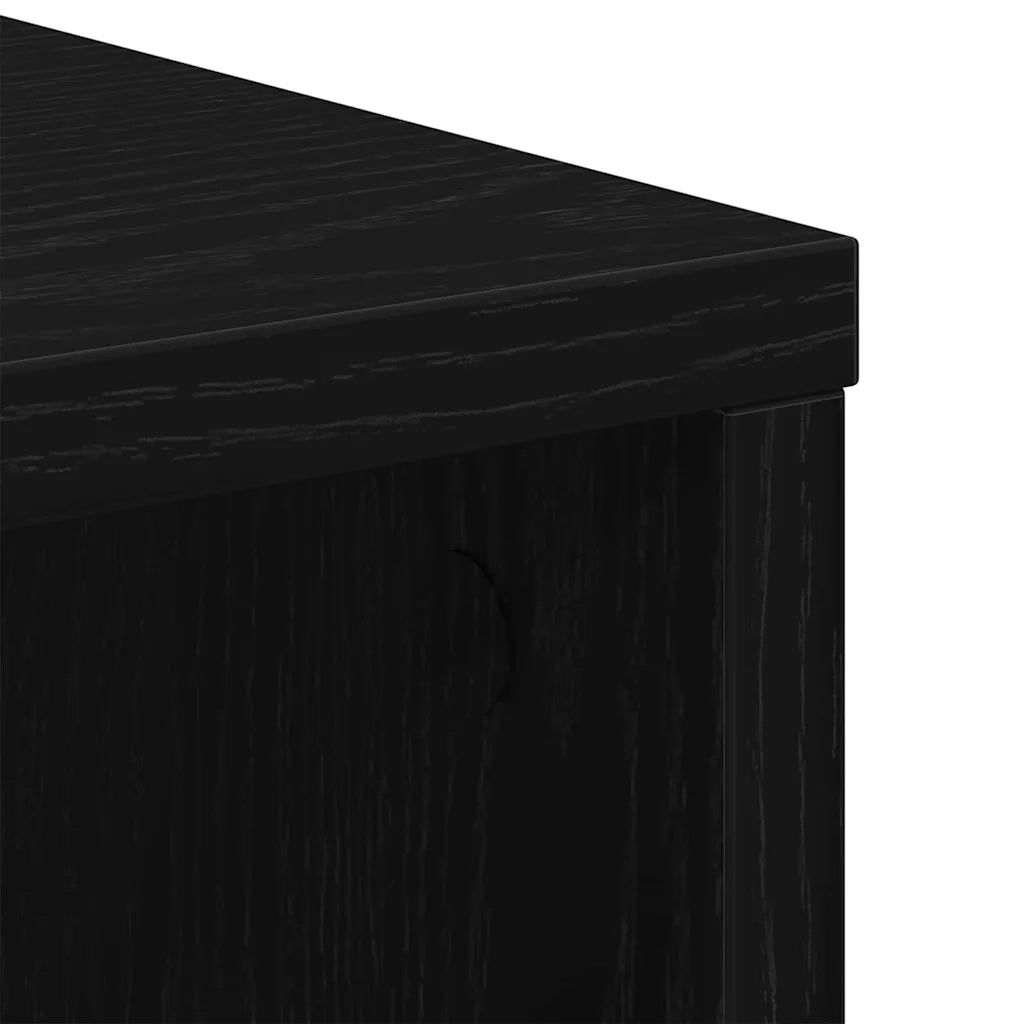 Armadio con ruota Rovere Nero 60 x 35 x 75 cm Legno multistrato 862671