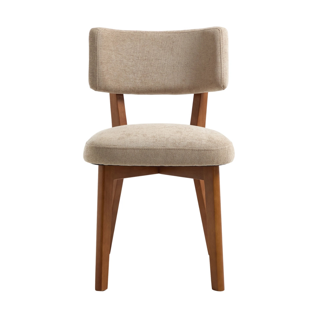 Sedie da Pranzo Set 2 Pezzi ¨C MINIMAL ¨C Tessuto Imbottite Gambe Legno Massello