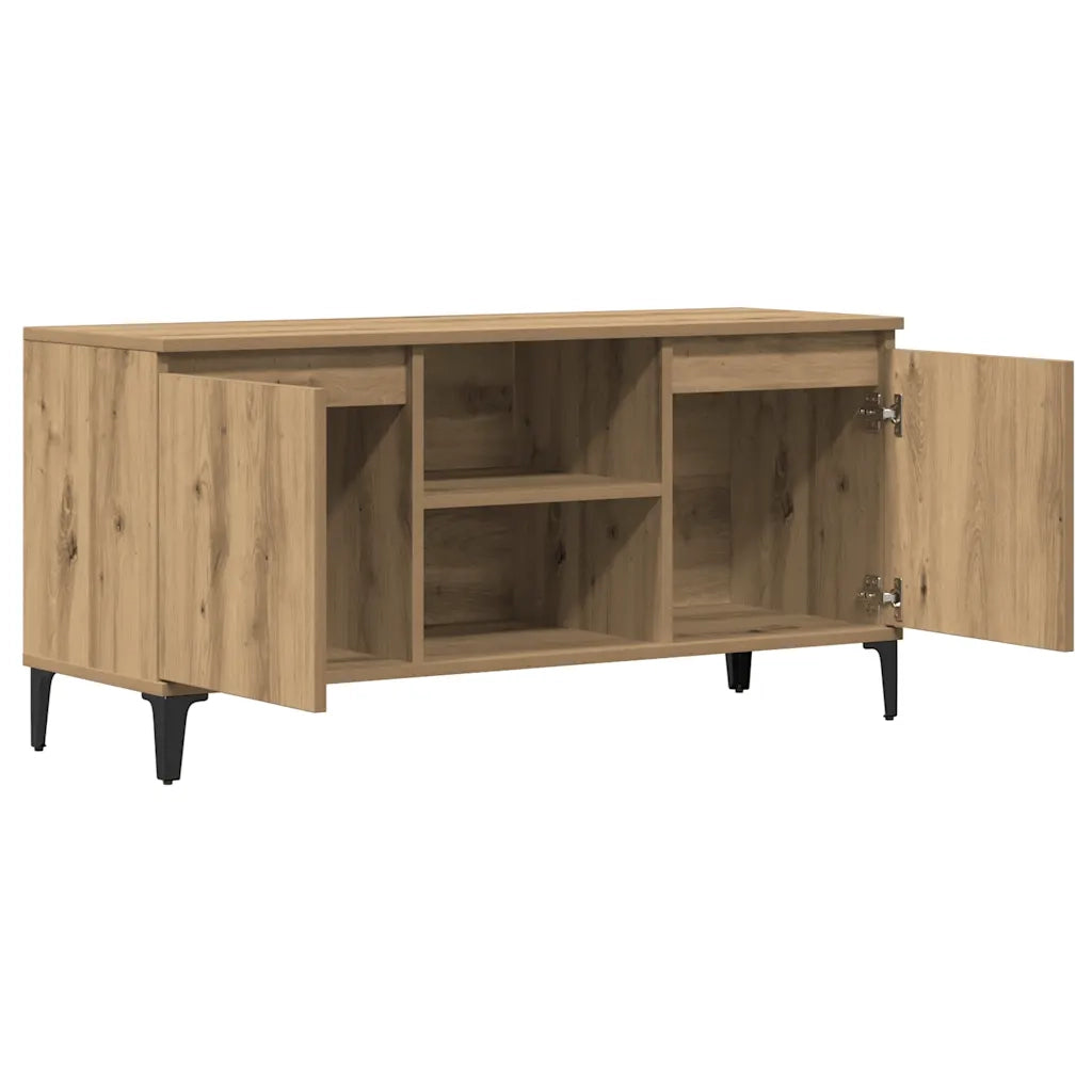 Mobile TV Rovere Artigianale 102x35x50 cm in Legno Multistrato 856431
