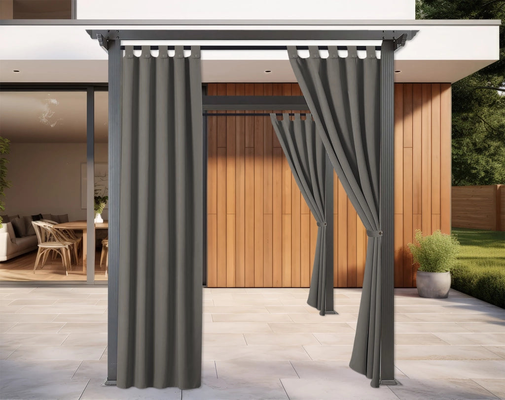 Tenda Per Gazebo Da Esterno Resistente 160 x 270 Cm Con Asole E Passanti Chiusura A Bottoni Antivento Antipolvere Uv Resistente Tende Da Sole Ombreggiante Terrazzo Multiuso 4 Pezzi - Antracite
