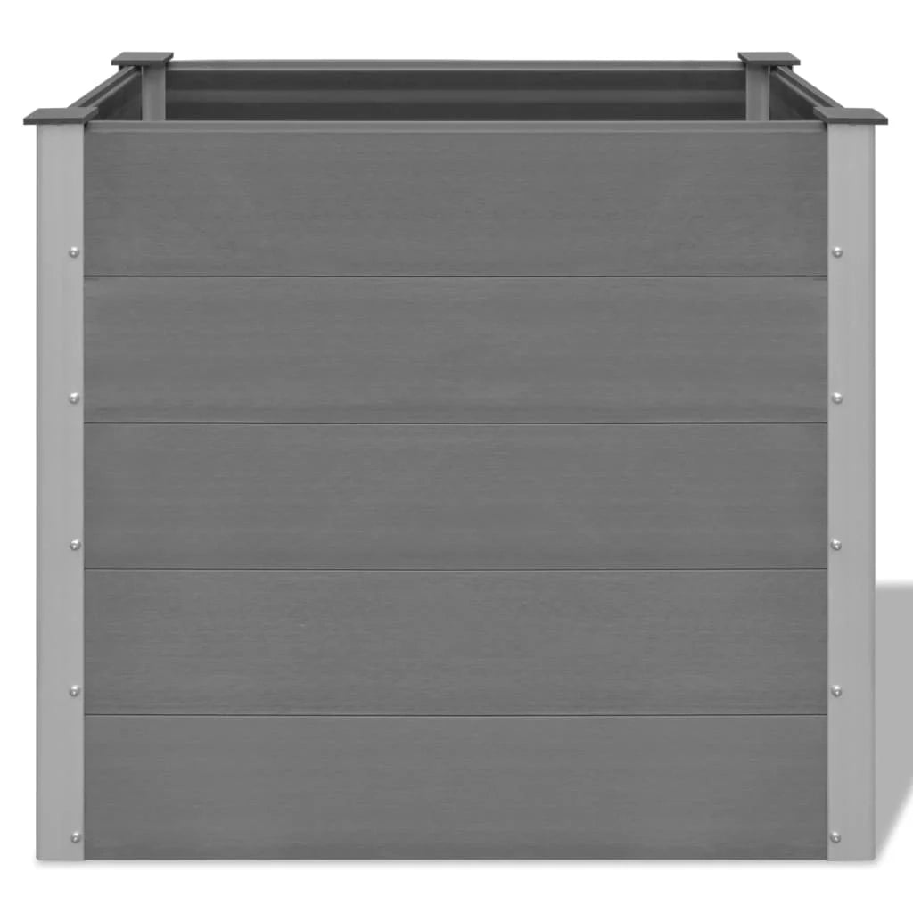Fioriera rialzata per piante e fiori giardino WPC 100 x 50 x 91 cm grigio 02_0001237
