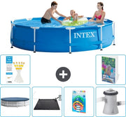 Piscina Rettangolare - 305 x 76 cm - Blu - Inclusa Copertura - Pannelli Solari - Giocattoli - Pompafiltro Piscina - 7 pezzi