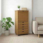 Mobile con Ruote con ruota Marrone miele 53 x 39 x 103 cm