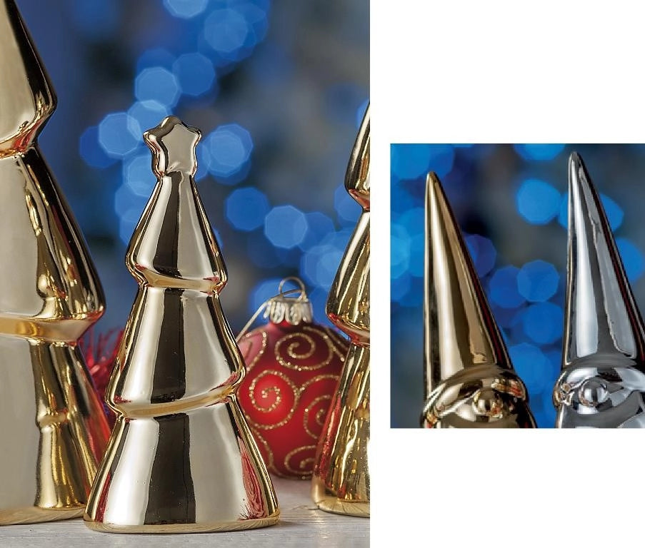 Decorazione Natalizia Albero di natale in ceramica con stella 15 cm