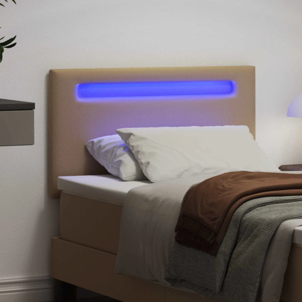 Testiera | Testata LED Cappuccino 100 cm Pelle Sintetica