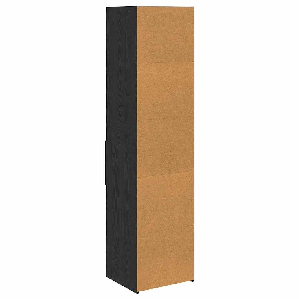 Credenza-Buffet-Armadio da cucina Rovere Nero 45 x 42,5 x 185 cm Legno multistrato